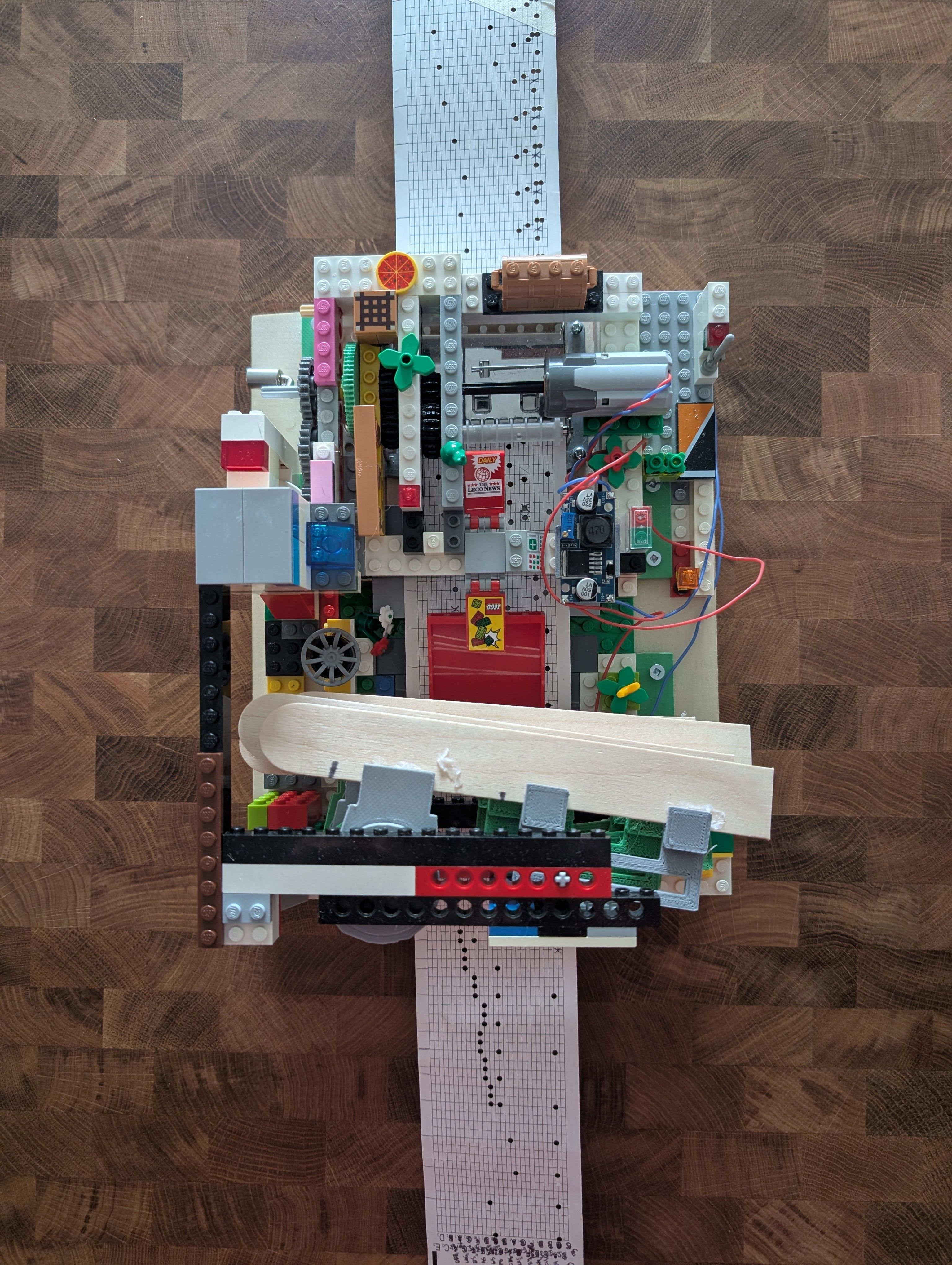 A top down view of the music box