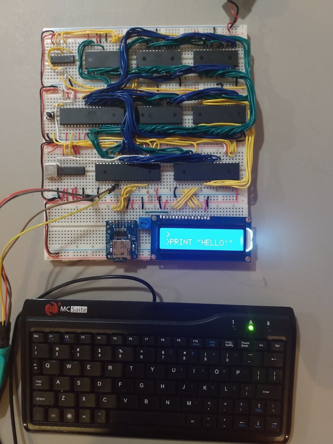 A top down picture of my 6502 computer!