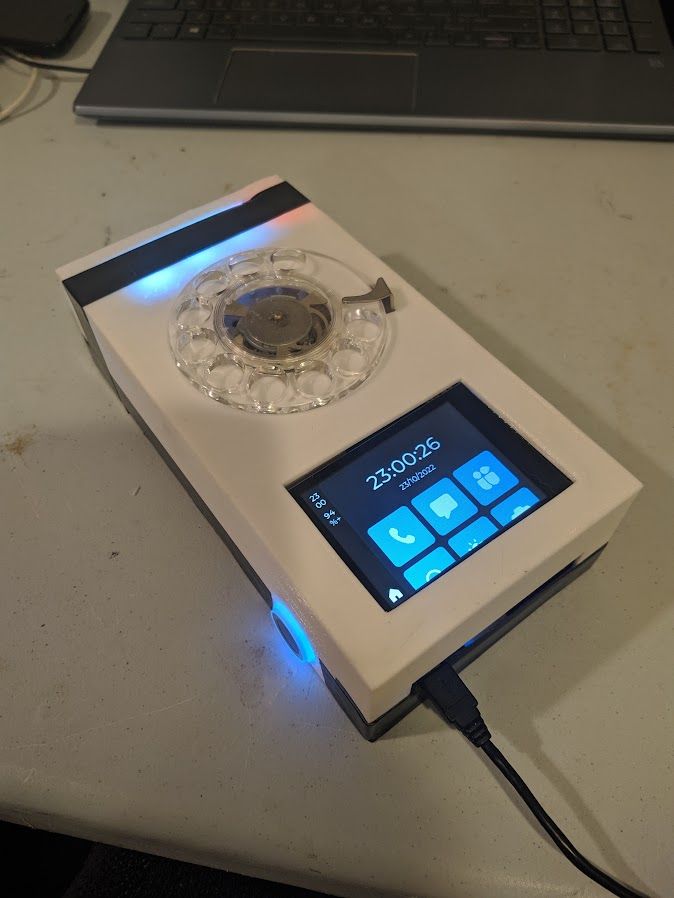 The front of the fourth version of the rotary cell phone