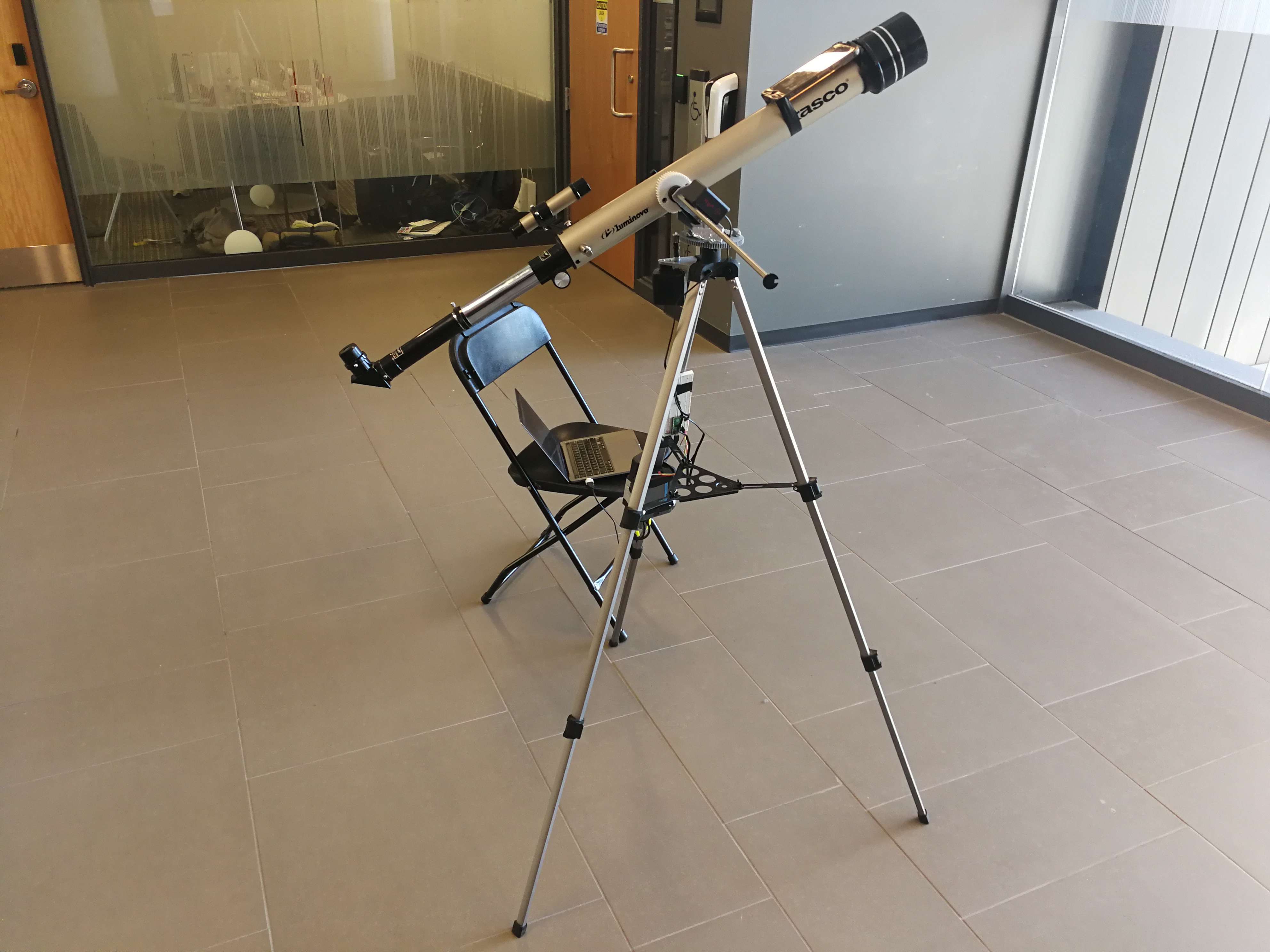 A side view of the telescope
